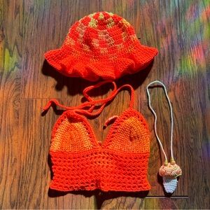 UV Reflective 3-Piece Festival Crochet Set XS